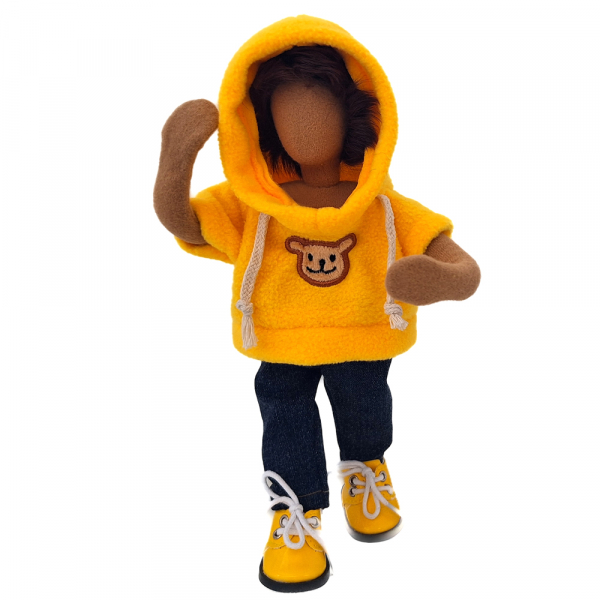 Gelber Pulli & Jeans & gelbe Schuhe - für Jugendliche(n) 25cm